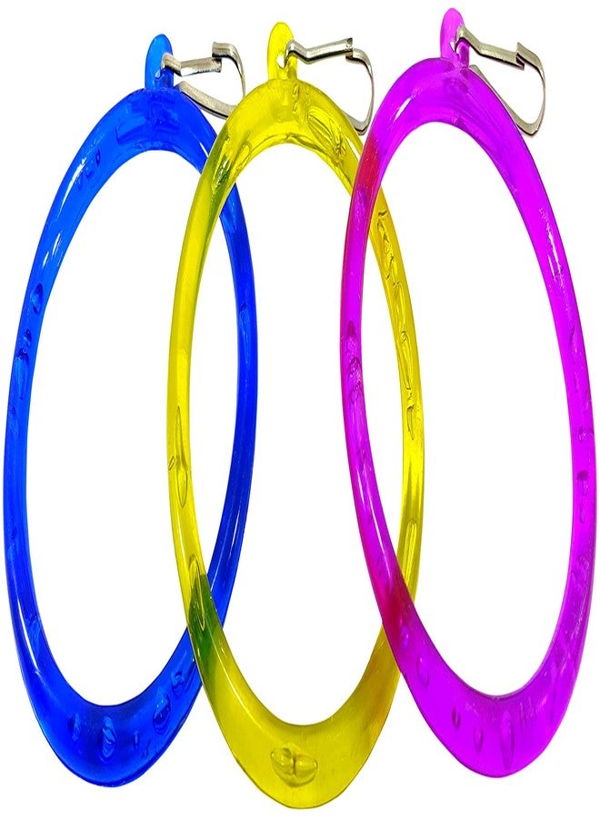 One Top Colorful Swing Bird Toy, Chew Toy for Birds Playful Bird Hanging Ring Classic Swing Circle Bird Toy (Pack of 3) Plastic Chew Toy, Training Aid for Bird - Image 1